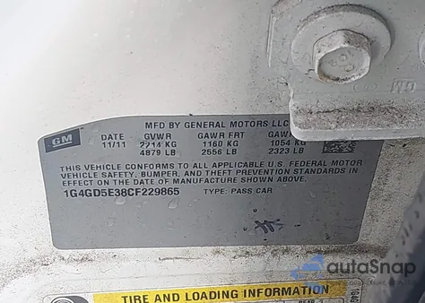 2012 Buick Lacrosse Premium 1 Group z USA, uszkodzony, nr VIN 1G4GD5E38CF229865